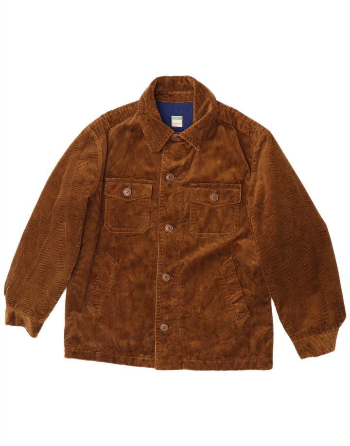 Jaqueta masculina de veludo Benetton UK 38 algodão cáqui médio