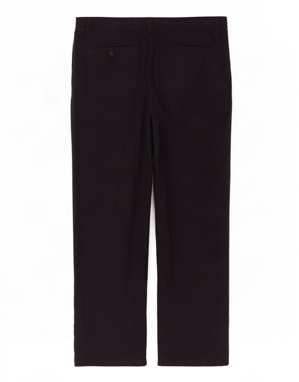 Calça chino reta masculina Marks & Spencer W40 L33 linho azul marinho