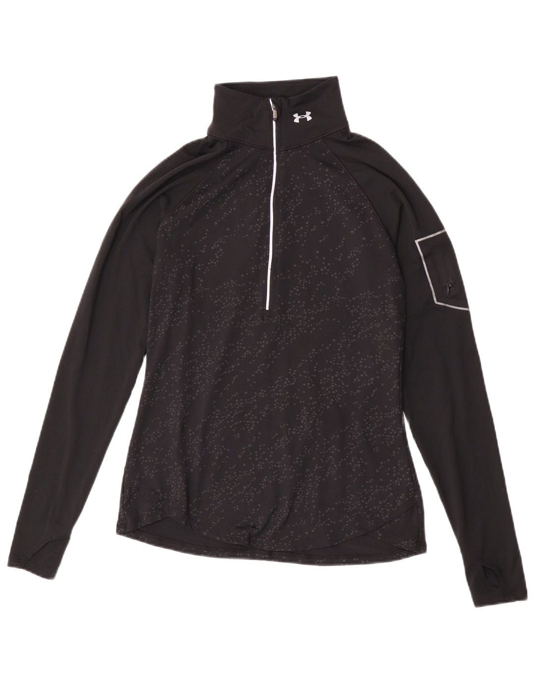 Under Armour Womens Pullover Treino Top UK 12 Médio Preto Manchado