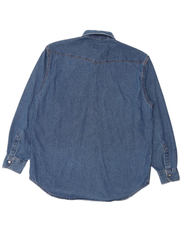 Camisa jeans masculina Carrera tamanho 39/40 algodão azul médio