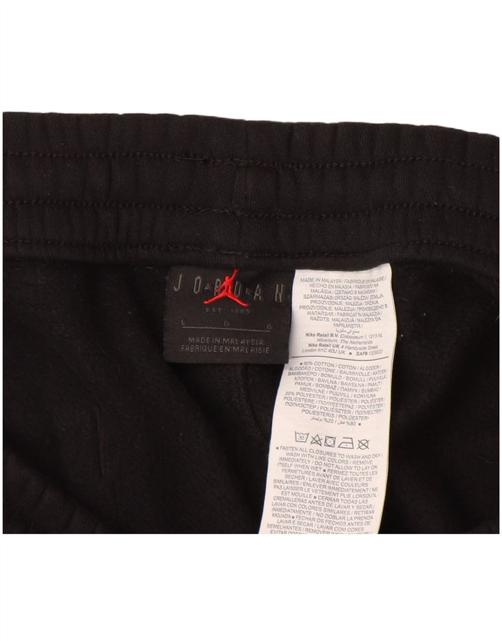 JORDAN Mens Paris Graphic Calças de treino Joggers grandes de algodão preto