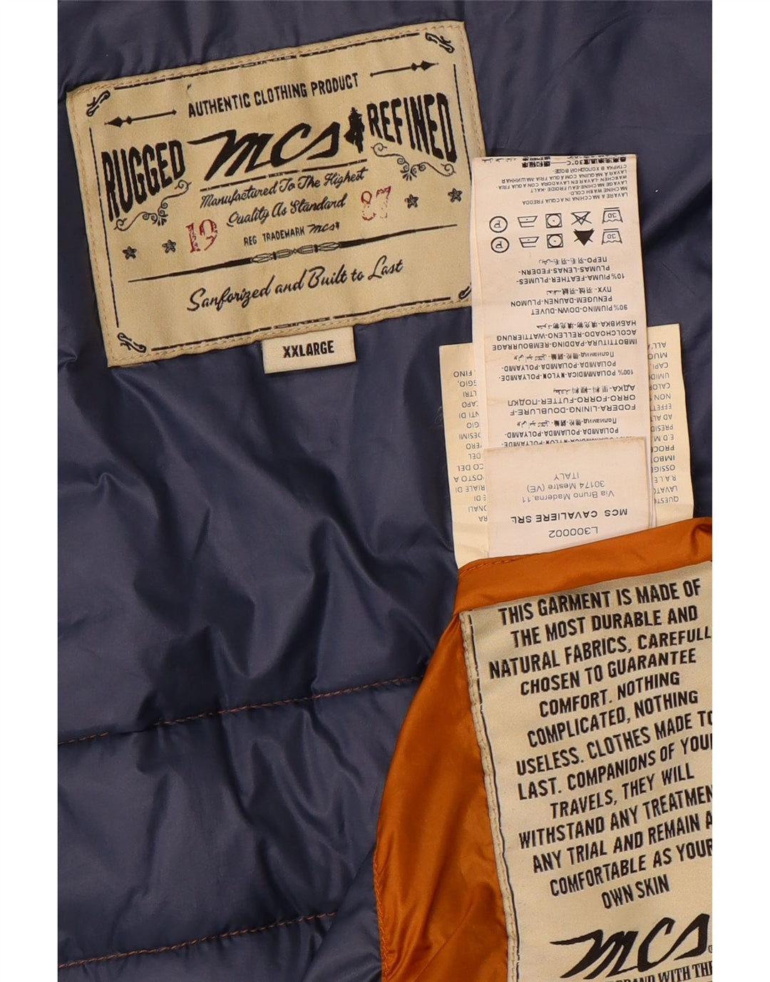 Colete acolchoado masculino Marlboro Classics UK 44 2XL poliamida marrom
