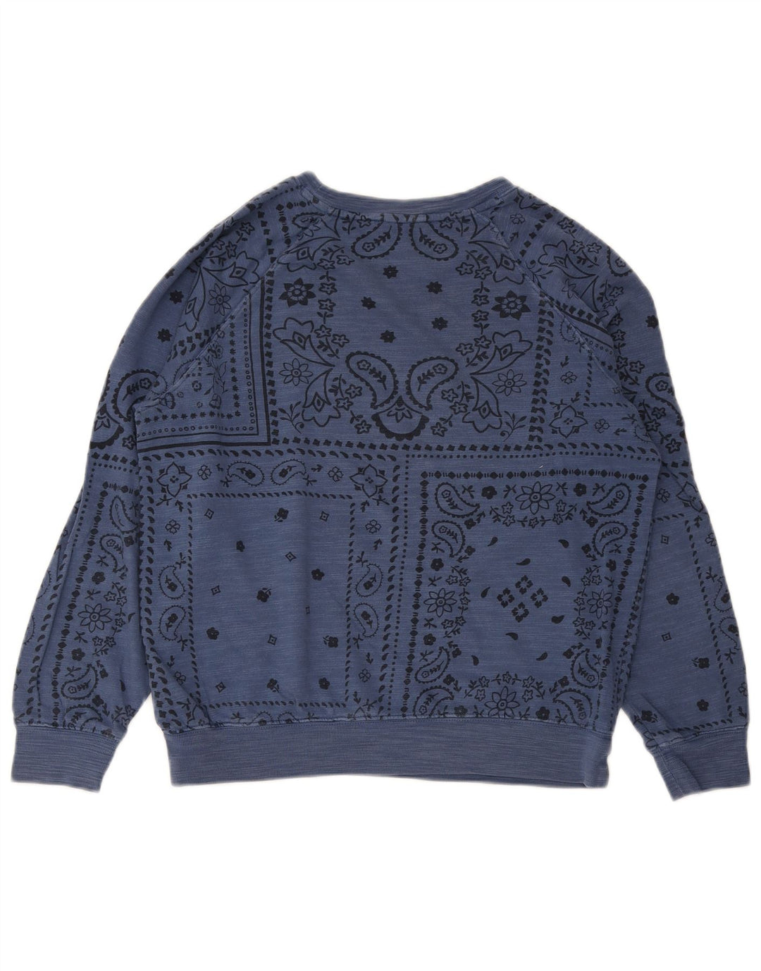 Suéter de moletom feminino grande Marks & Spencer Reino Unido 10 pequeno azul Paisley