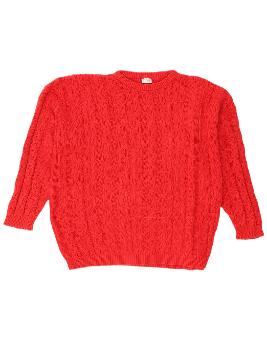 Suéter Lecomte feminino oversized com gola redonda Reino Unido 18 XL algodão vermelho