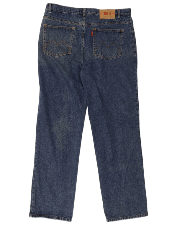 Jeans retos masculinos vintage W38 L33 algodão azul