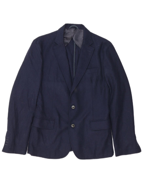 Trussardi Jeans Jaqueta blazer masculina de 2 botões IT 48 Médio Azul Marinho