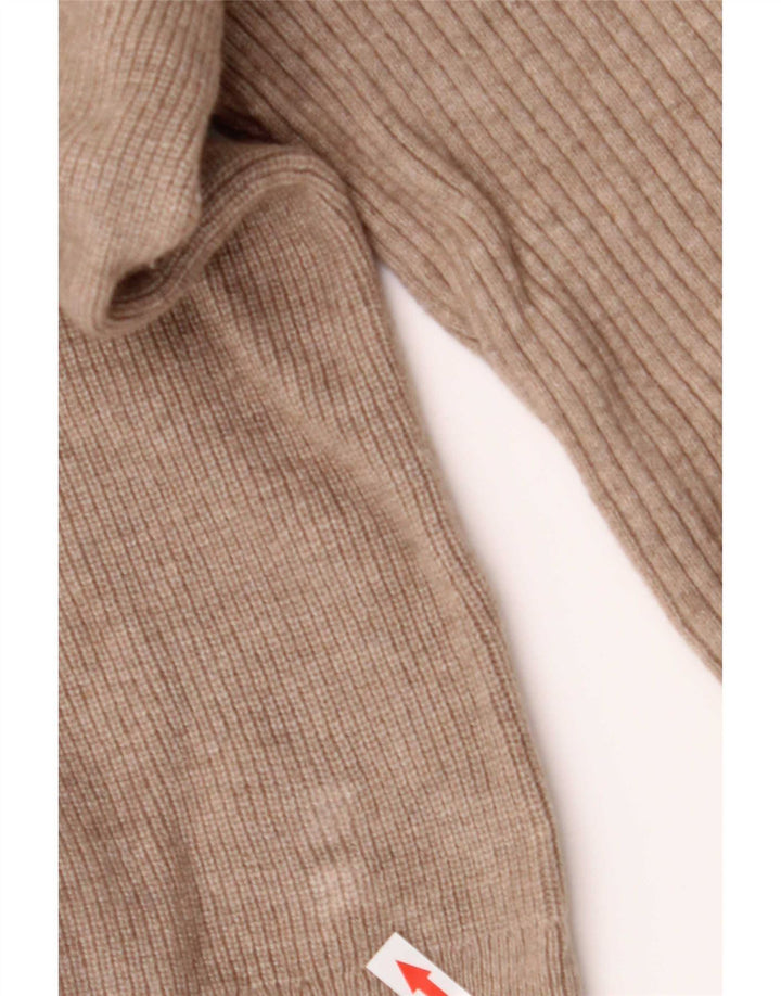 Suéter masculino Massimo Dutti com zíper e gola grande de lã bege