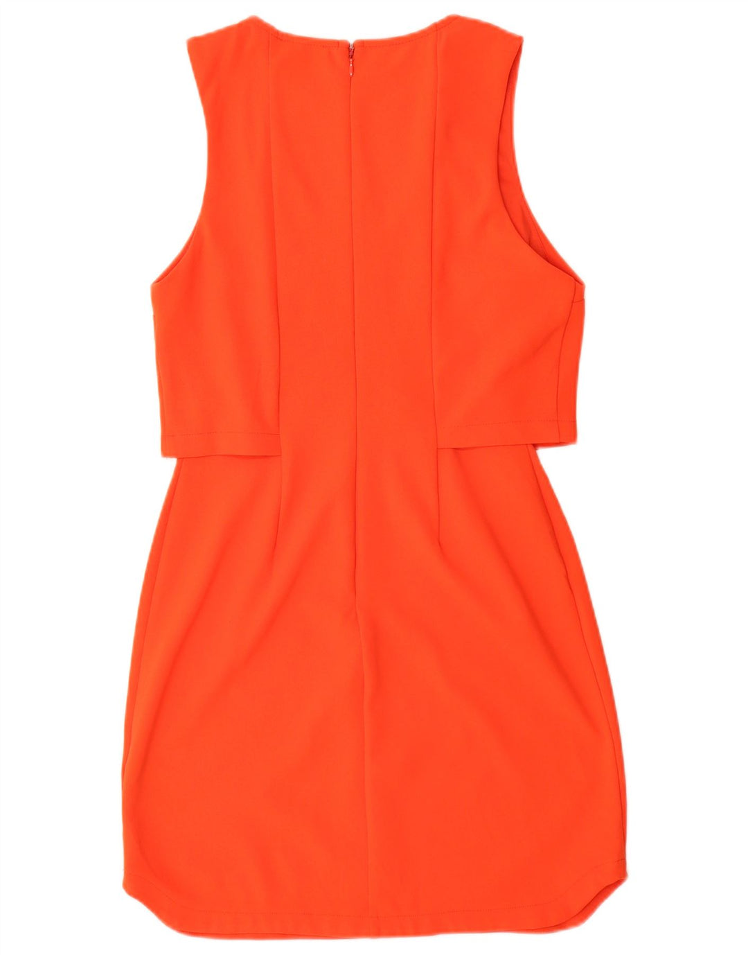Topshop vestido feminino sem mangas com bainha UK 10 poliéster laranja pequeno