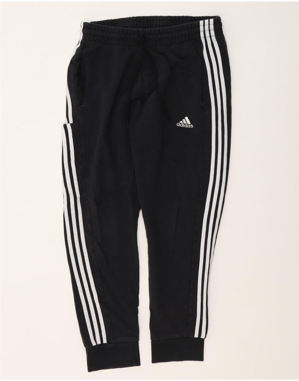 Calças de treino masculinas Adidas Joggers grandes de algodão preto