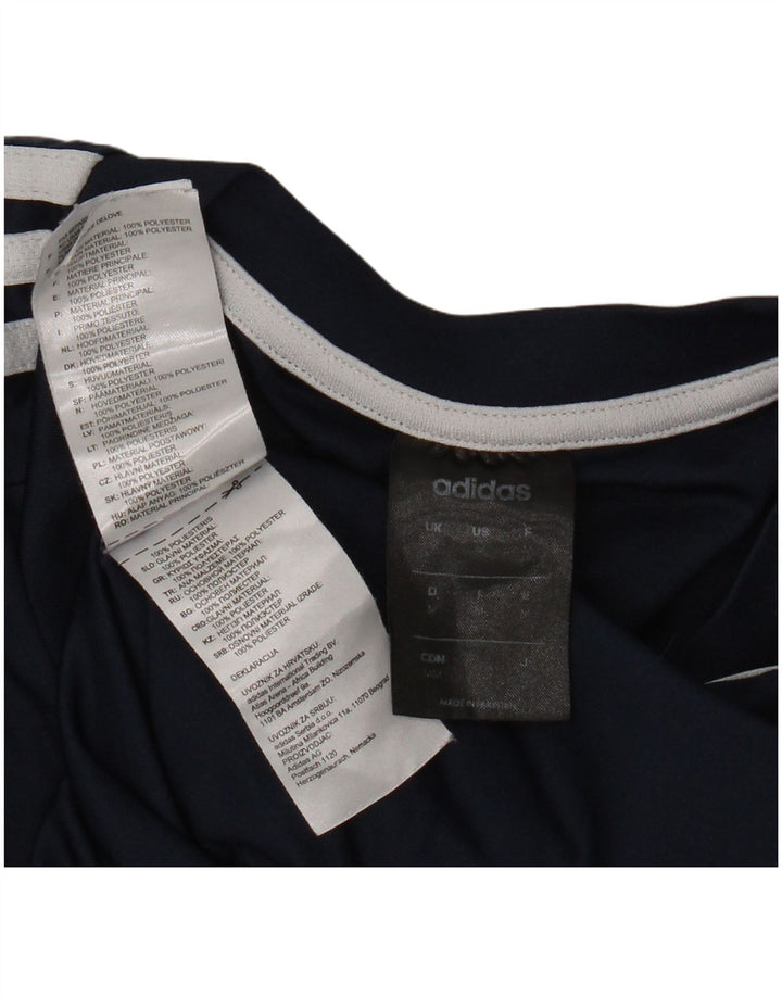 Camiseta masculina Adidas Climalite Top médio azul marinho poliéster