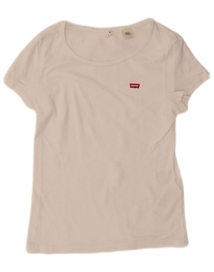 Camiseta feminina LEVI'S UK 12 algodão branco médio