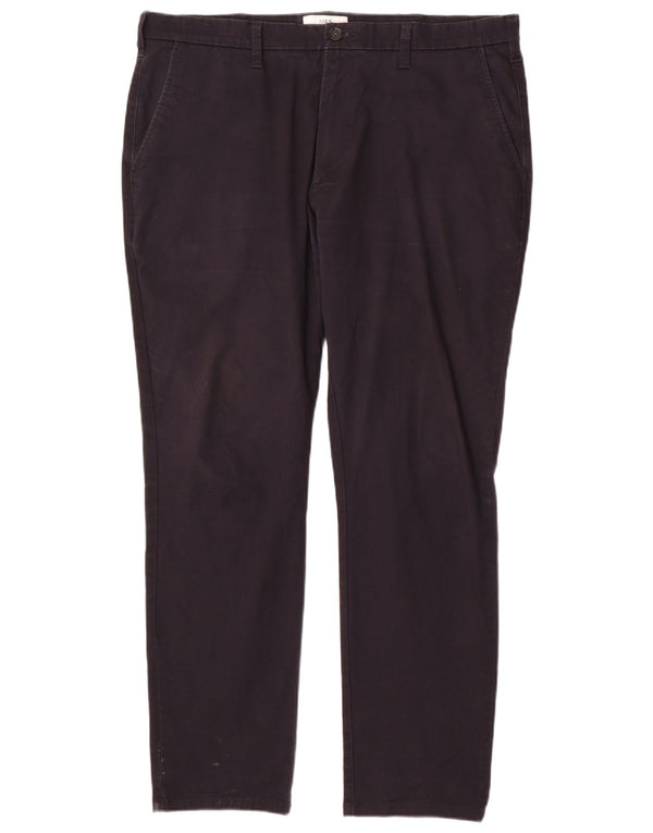 Calça chino masculina Marks & Spencer Slim Fit W38 L30 algodão azul marinho