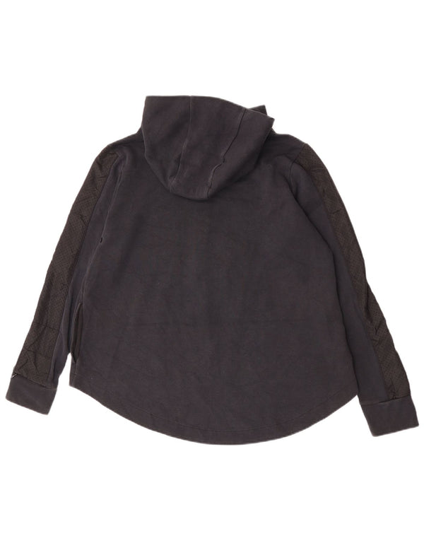 Suéter Nike feminino com capuz e zíper UK 14 médio algodão preto