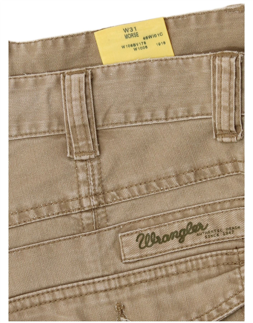 Wrangler Mens Morse Chino Shorts W31 Algodão Bege Médio