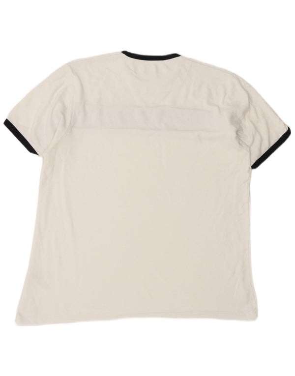 Camiseta masculina French Connection Top médio branco algodão colorblock
