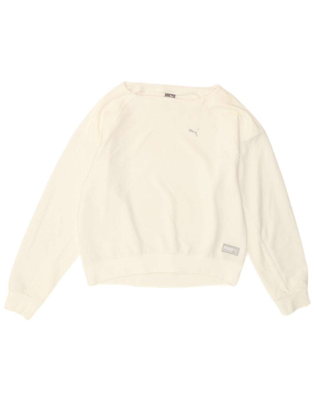 Puma Womens Loose Fit Moletom Jumper UK 10 Pequeno Branco