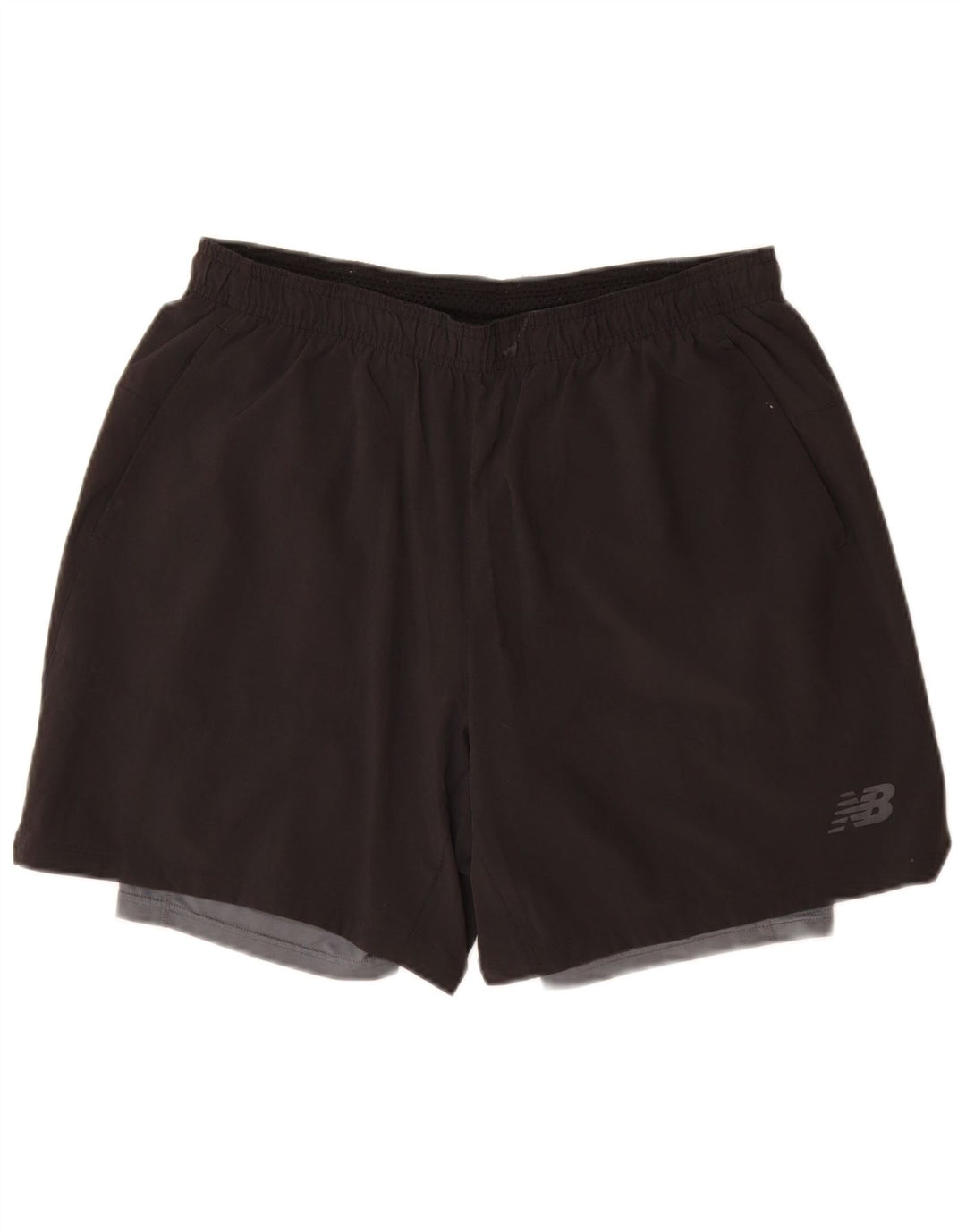 Shorts esportivos masculinos New Balance grande poliéster colorblock preto