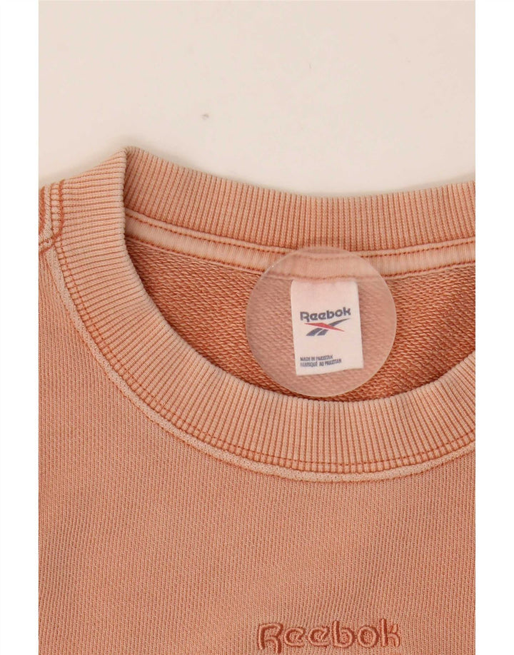 Reebok Mens Moletom Jumper Pequeno Algodão Rosa