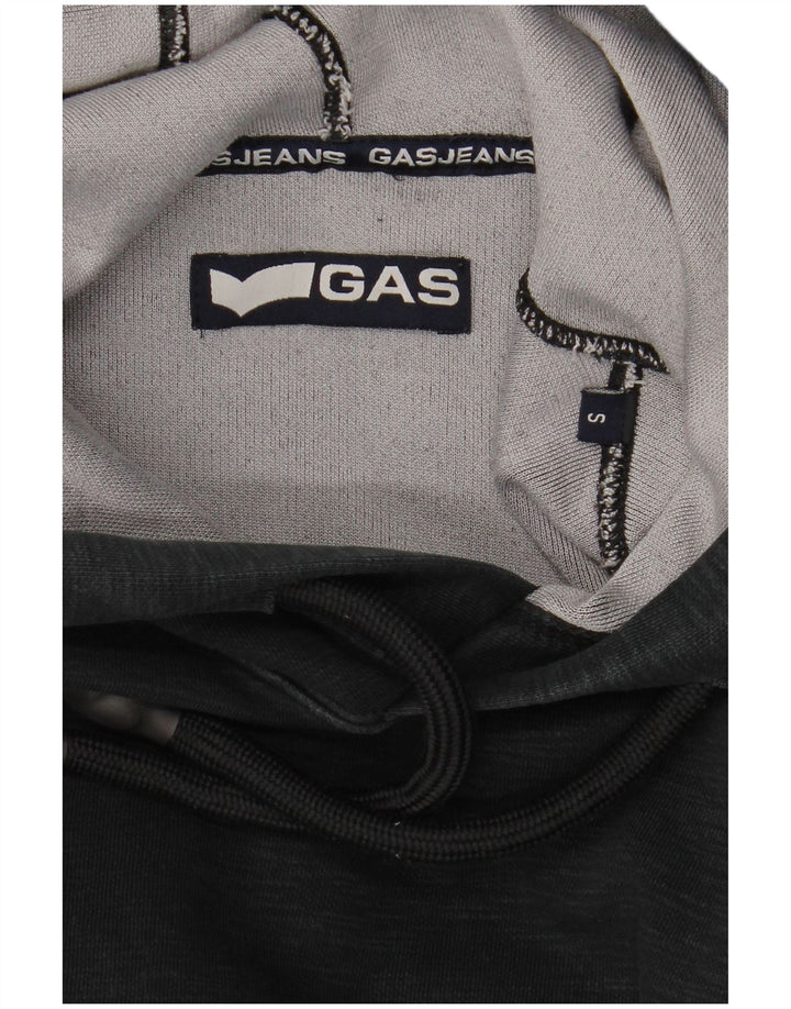 Suéter masculino com capuz GAS pequeno algodão preto