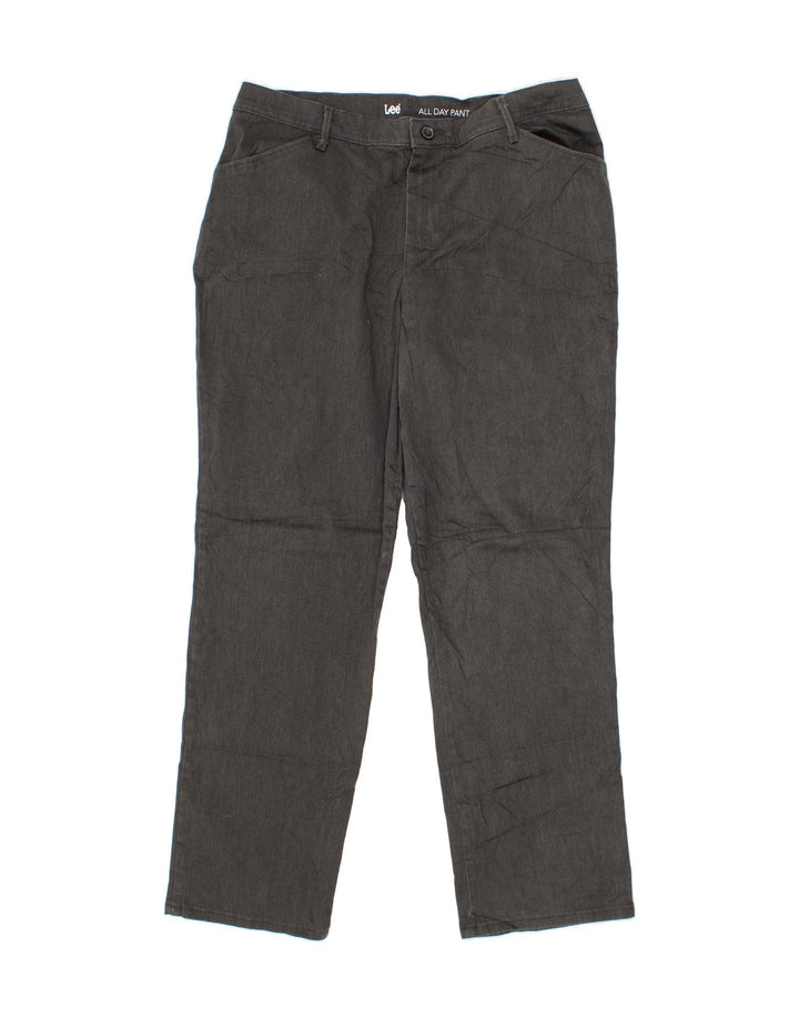 LEE Womens Straight Casual Trousers US 16 2XL W36 L30 Grey Cotton Vintage Lee and Second-Hand Lee from Messina Hembry 
