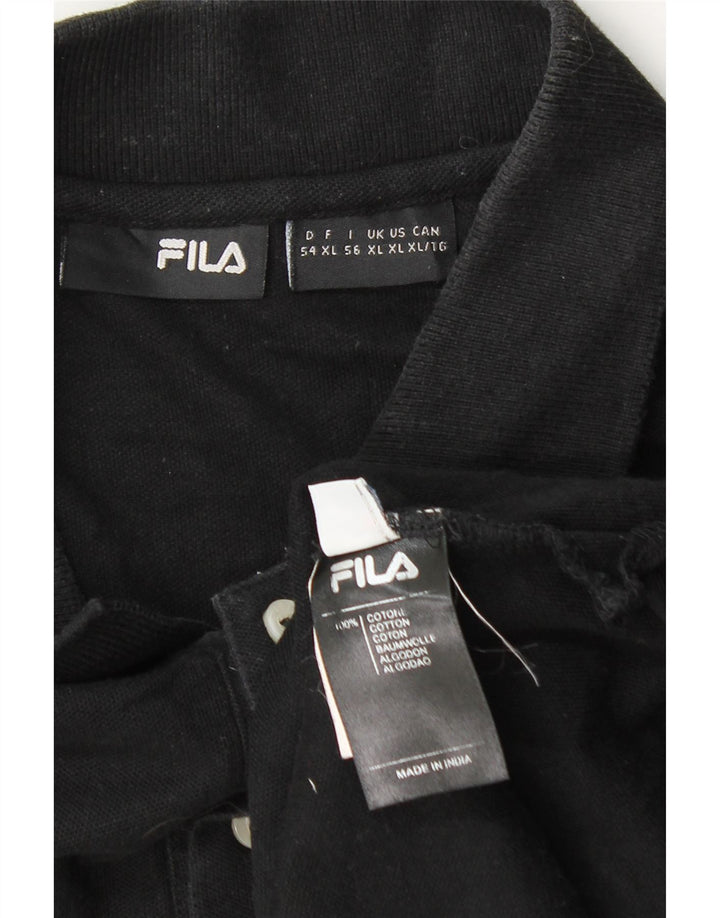 Camisa polo masculina FILA XL algodão preto