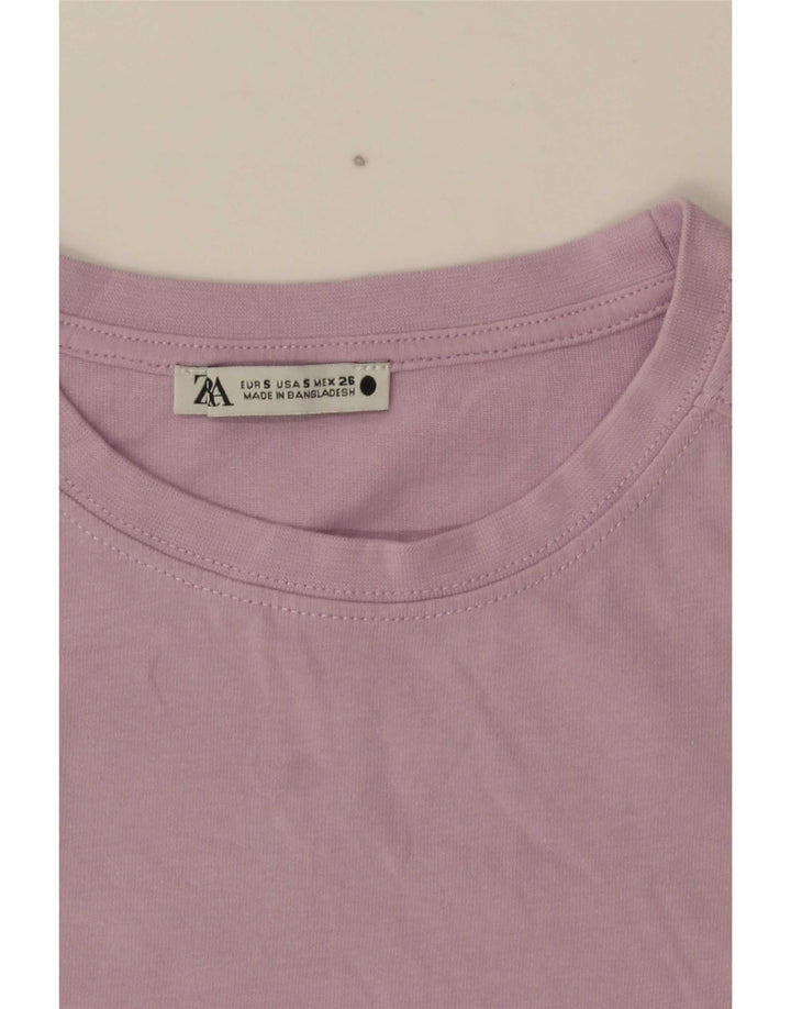 Camiseta feminina Zara Top UK 10 pequena roxa