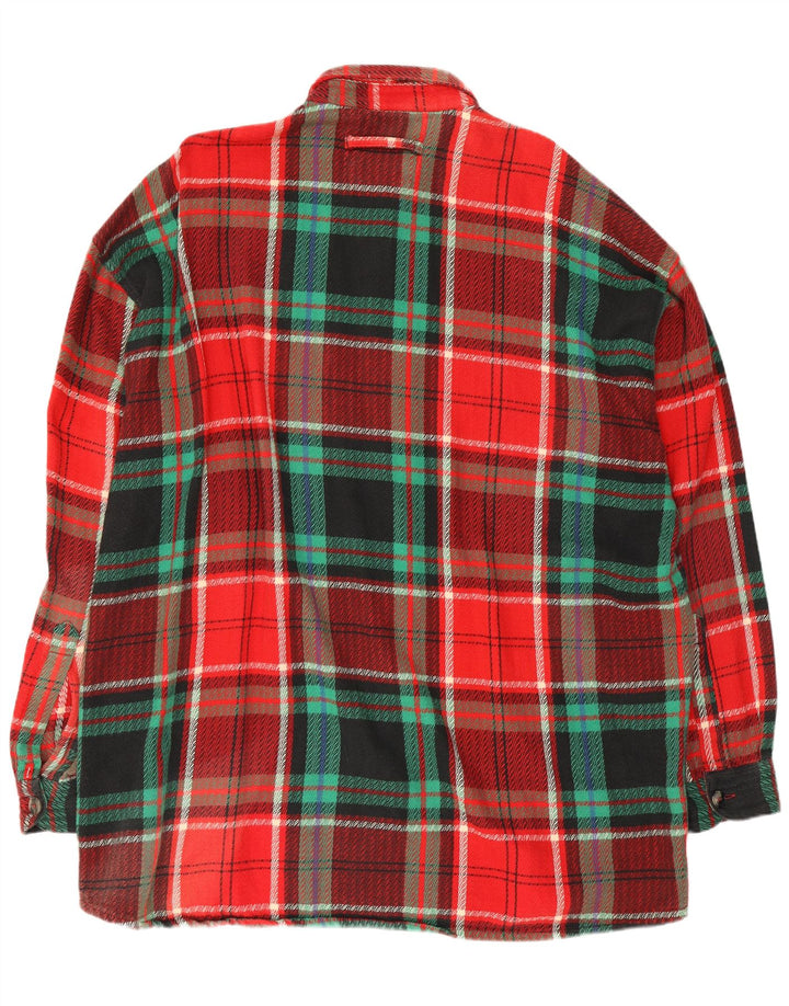 Camisa masculina de flanela Packard grande algodão xadrez vermelho
