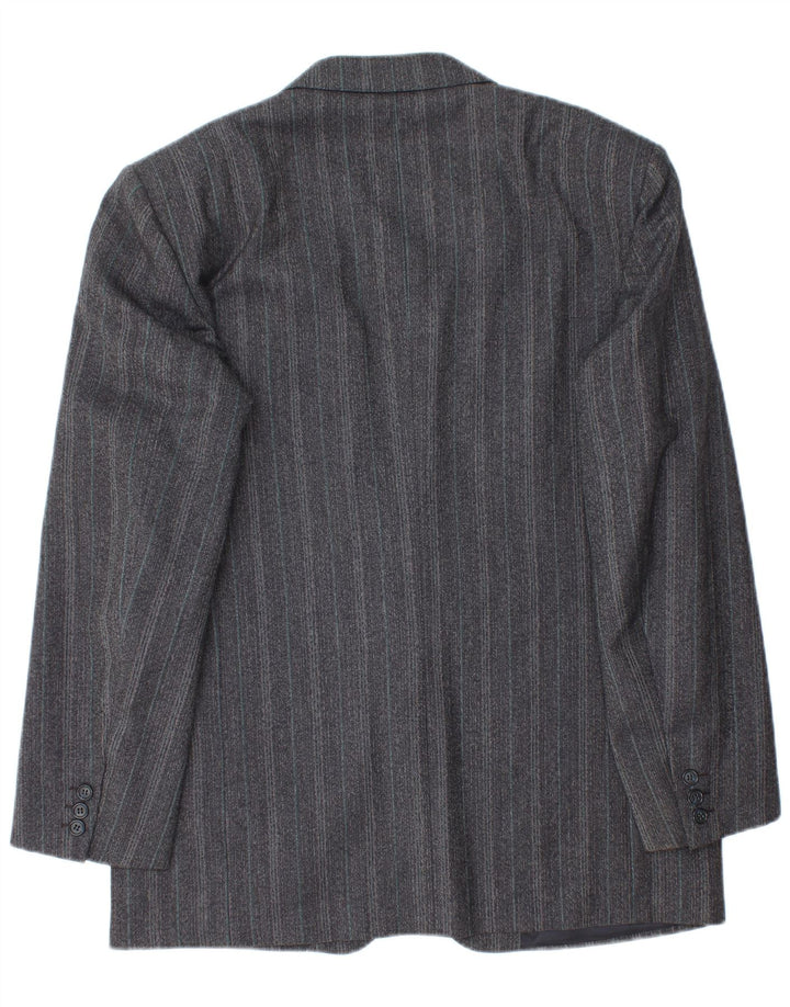 Jaqueta Blazer Masculina Valentino com 2 Botões IT 46 Pequena Listrada Azul Marinho