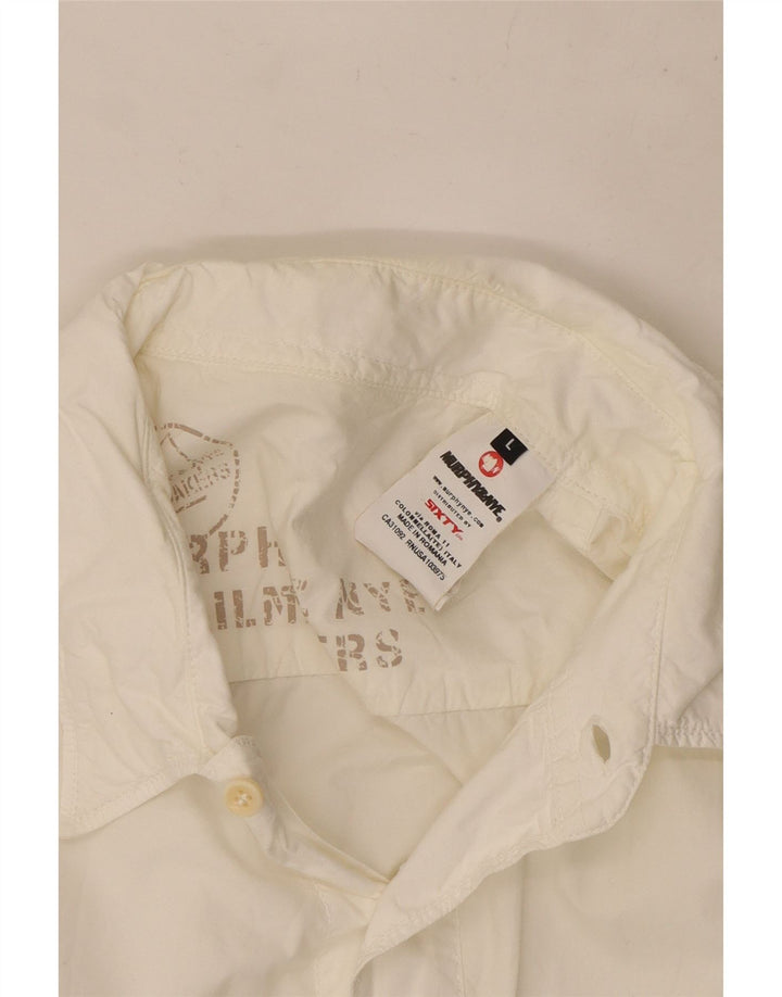 Camisa militar masculina de manga curta Murphy & Nye grande algodão branco