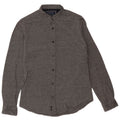 Camisa masculina Zara Slim Fit algodão cinza médio