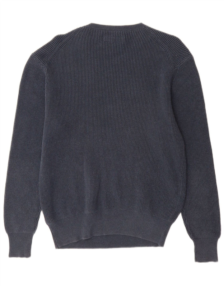 Suéter masculino All Saints com gola redonda e algodão azul marinho médio