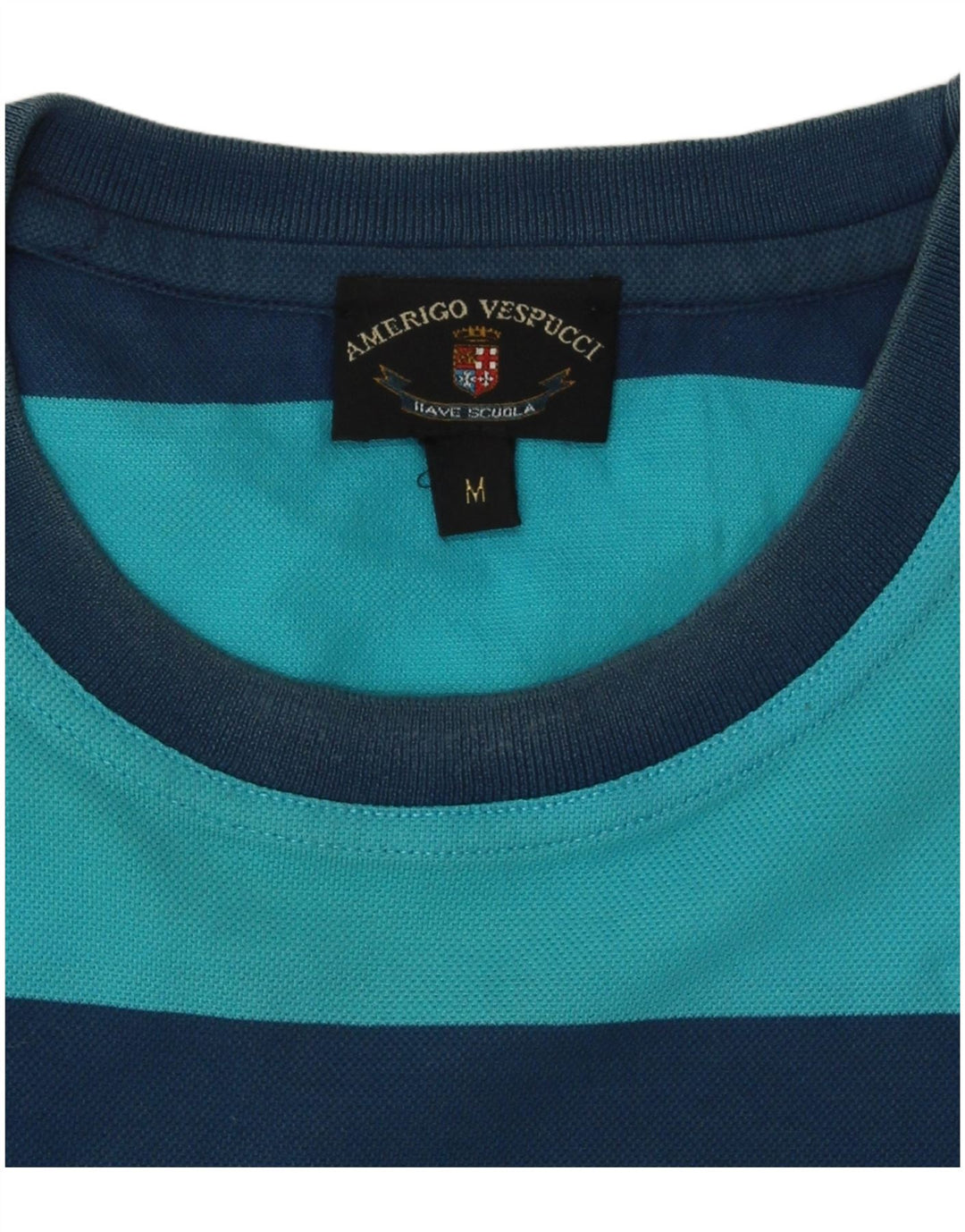 Camiseta masculina AMERIGO VESPUCCI listrada azul médio