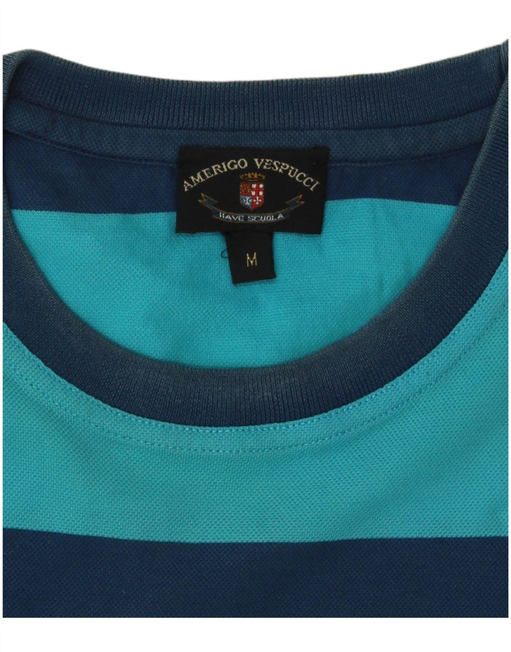Camiseta masculina AMERIGO VESPUCCI listrada azul médio