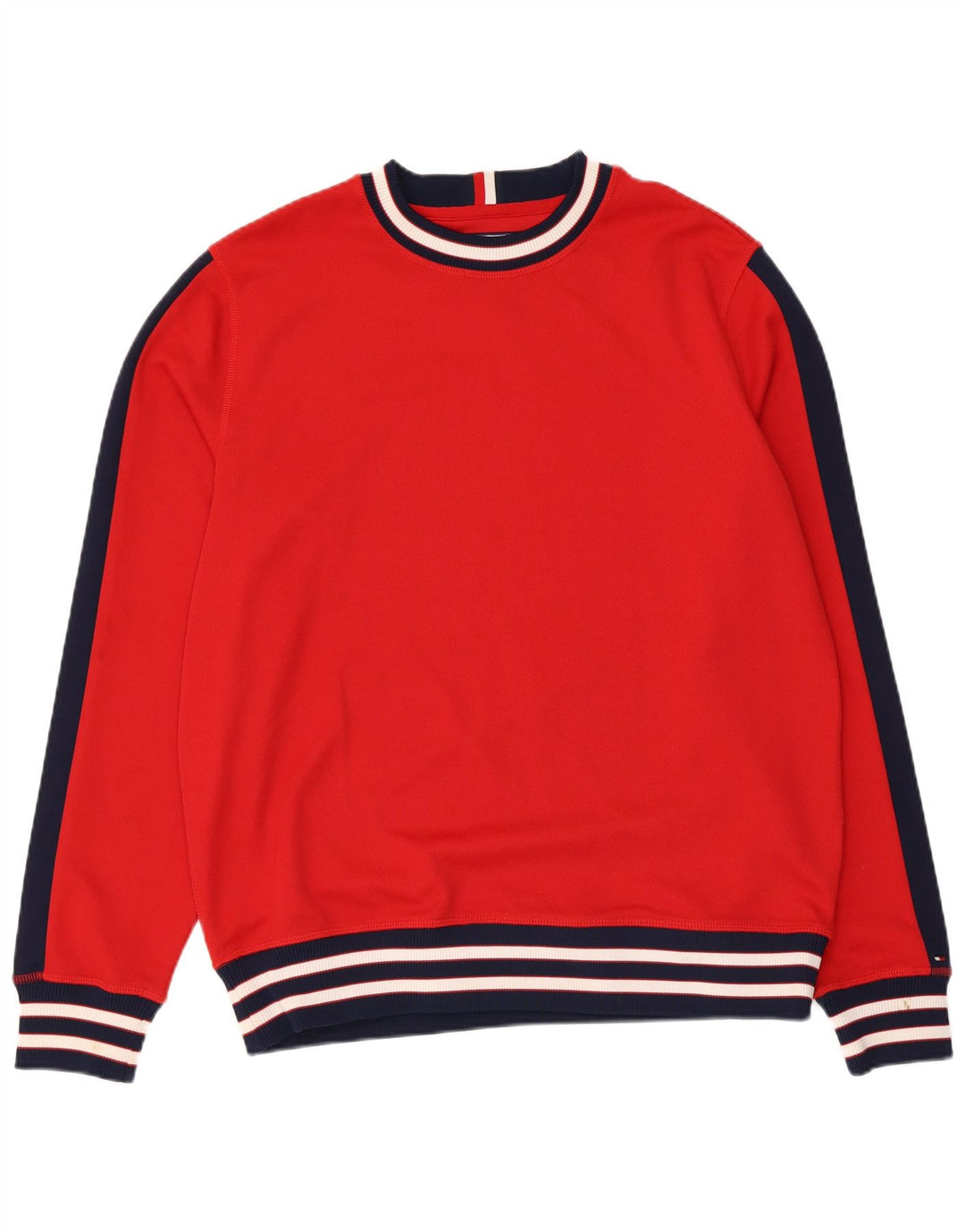 Tommy Hilfiger moletom masculino jumper grande poliéster colorblock vermelho