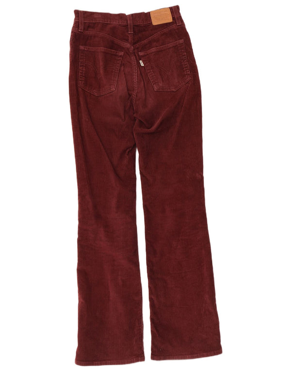 Calça feminina Levi's Ribcage Bootcut veludo cotelê W26 L33 algodão borgonha
