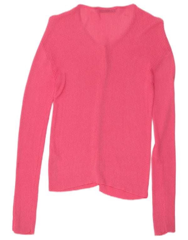 Suéter cardigã feminino Zara Reino Unido 14 viscose rosa médio