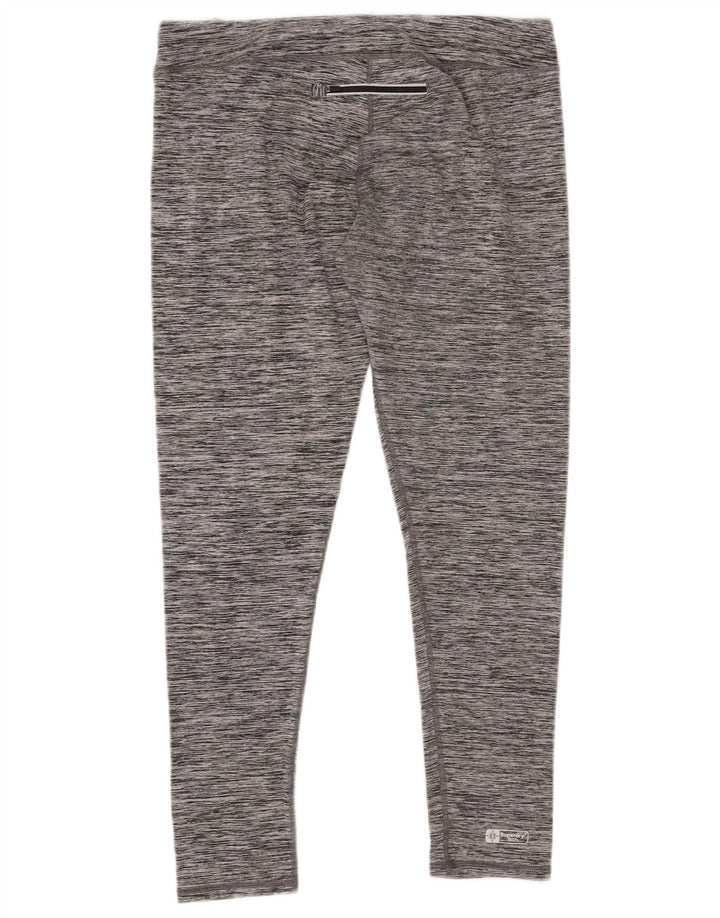 Leggings gráficas femininas SUPERDRY UK 14 poliéster manchado cinza grande