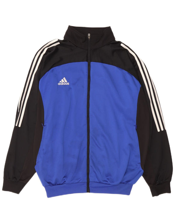 Adidas Mens Tracksuit Top Jacket UK 46/48 XL Azul Colorblock Poliéster