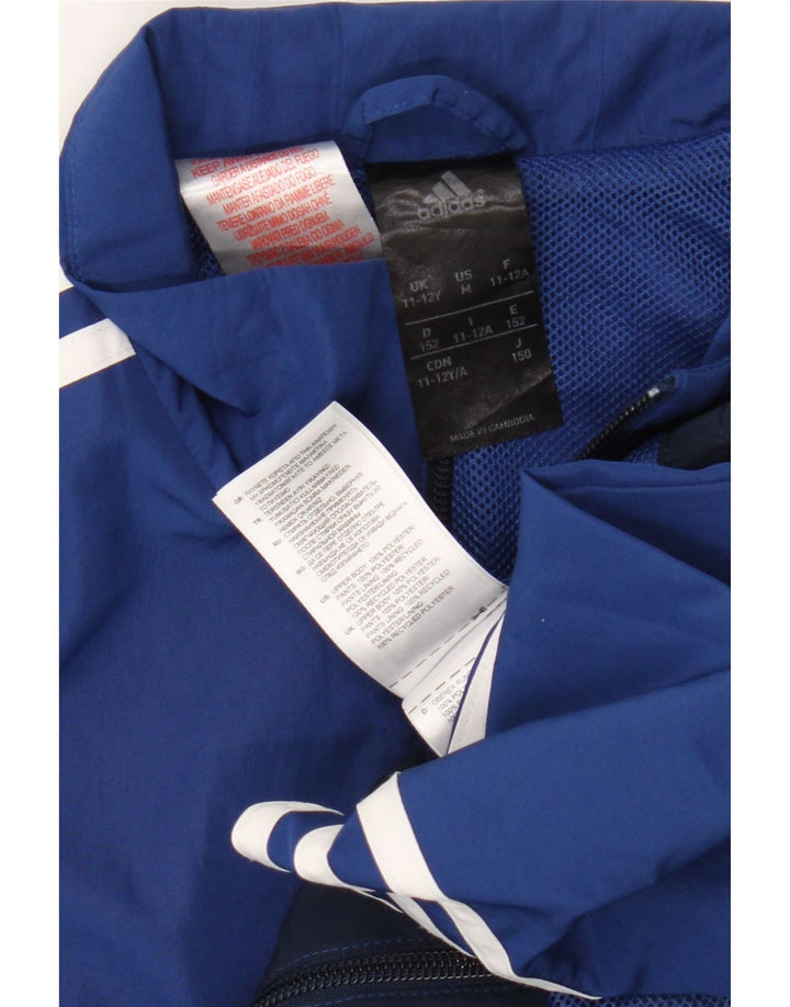 Jaqueta Adidas Meninos Treino Top 11-12 Anos Azul Colorblock Poliéster