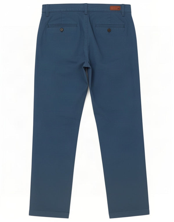Calça chino reta masculina Marks & Spencer W32 L31 algodão azul