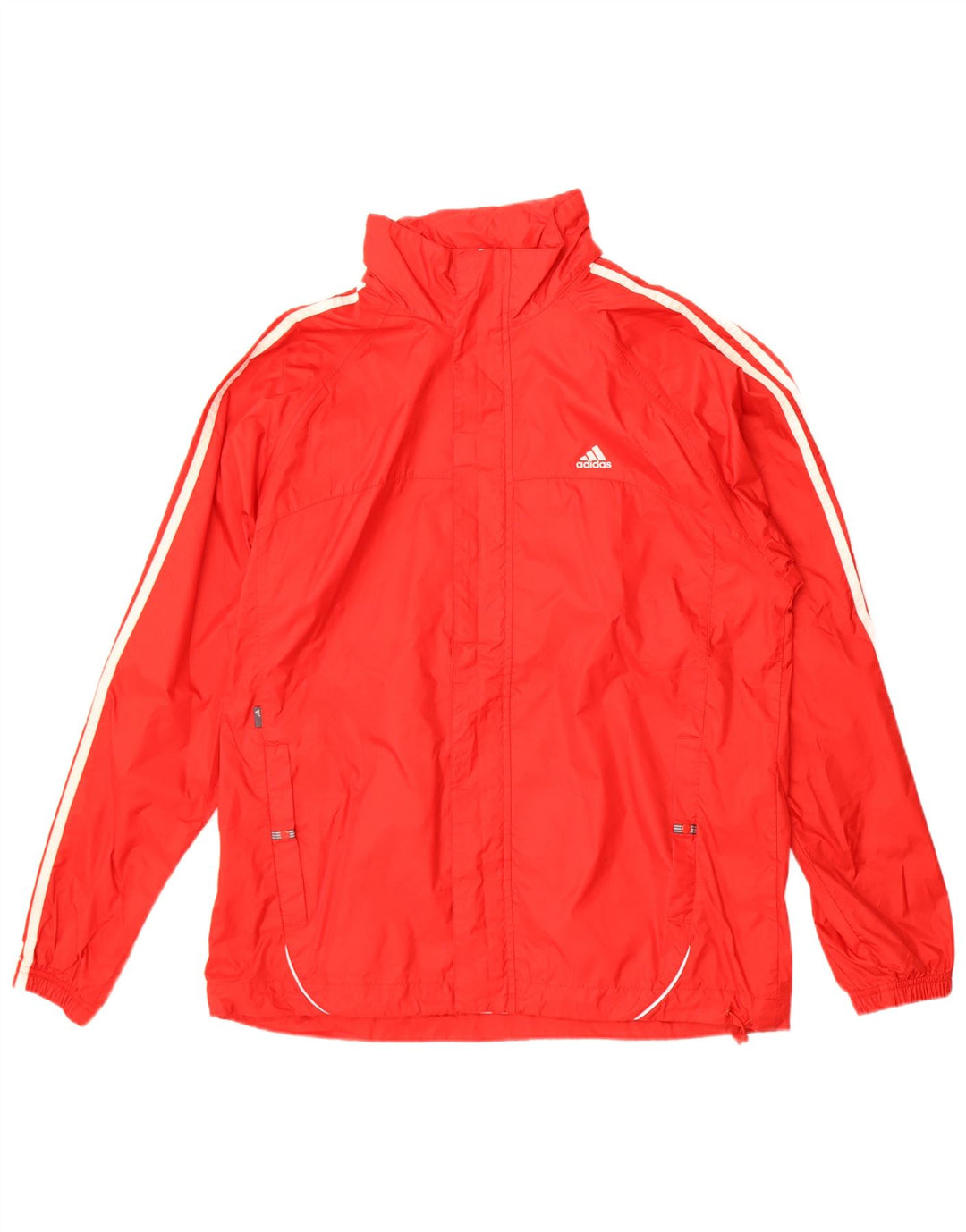 Adidas Mens Hooded Rain Jacket UK 38 Poliéster Vermelho Médio