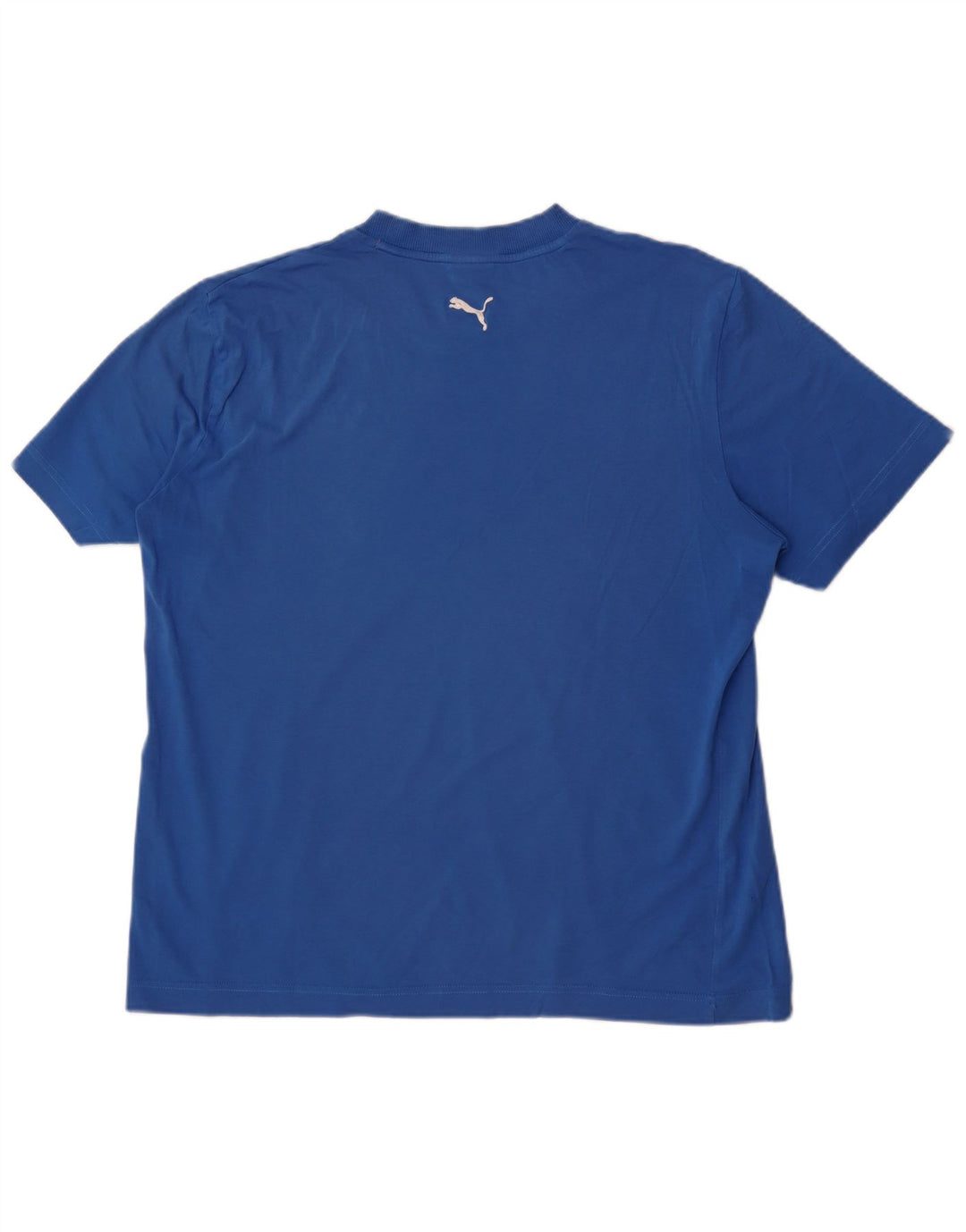Puma Mens Graphic T-Shirt Top Grande Algodão Azul