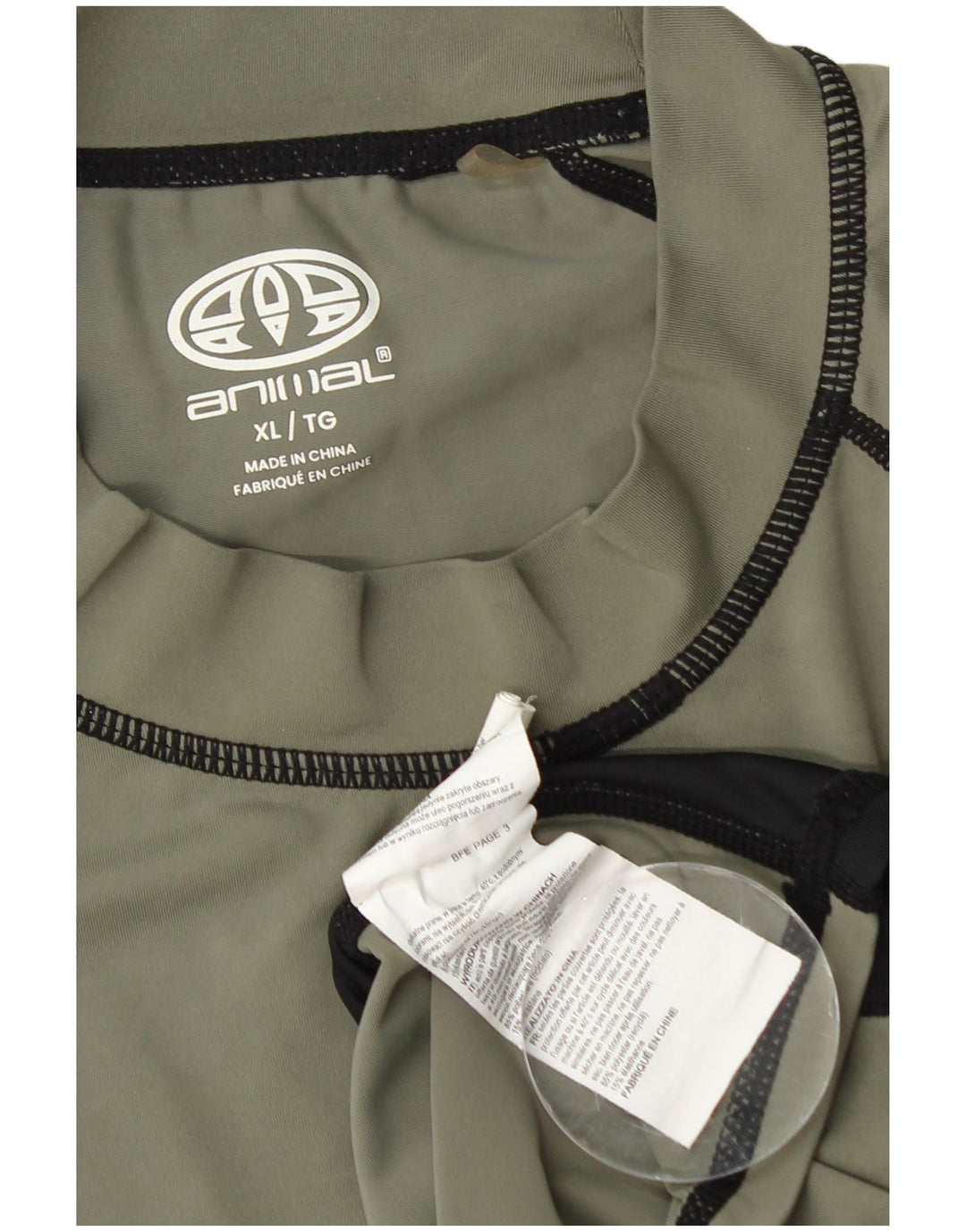 Animal Camiseta Masculina Top XL Cáqui Colorblock Poliéster