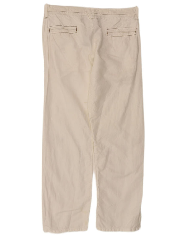 Calça Chino Reta Feminina Gas W31 L26 Algodão Branco