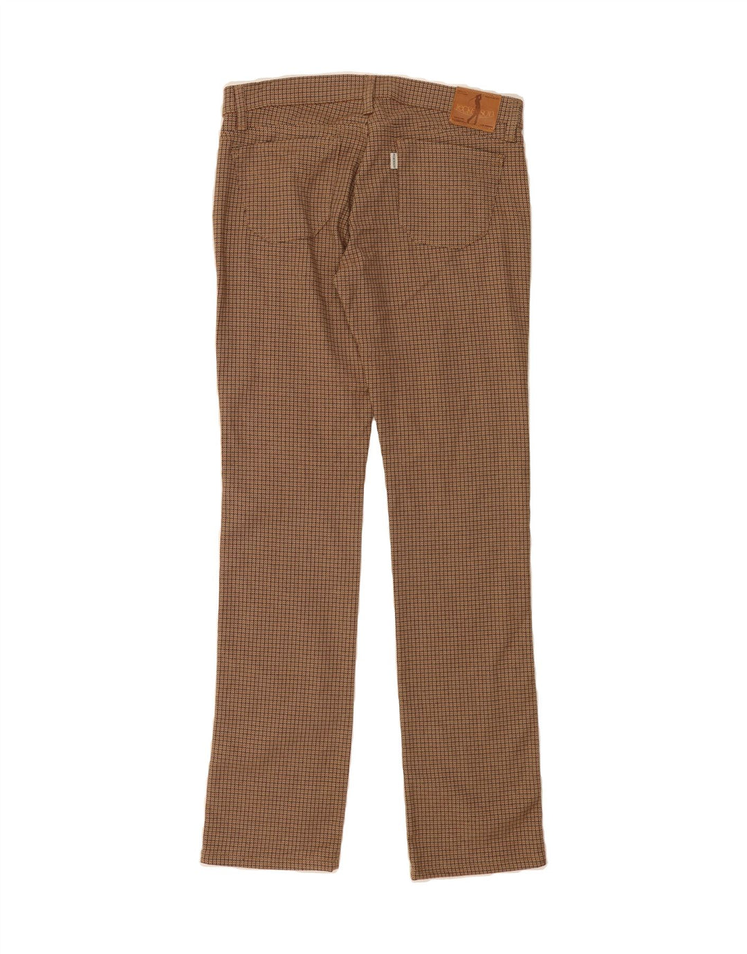 JECKERSON Womens Straight Trousers W28 L33 Brown Houndstooth Cotton Vintage Jeckerson and Second-Hand Jeckerson from Messina Hembry 
