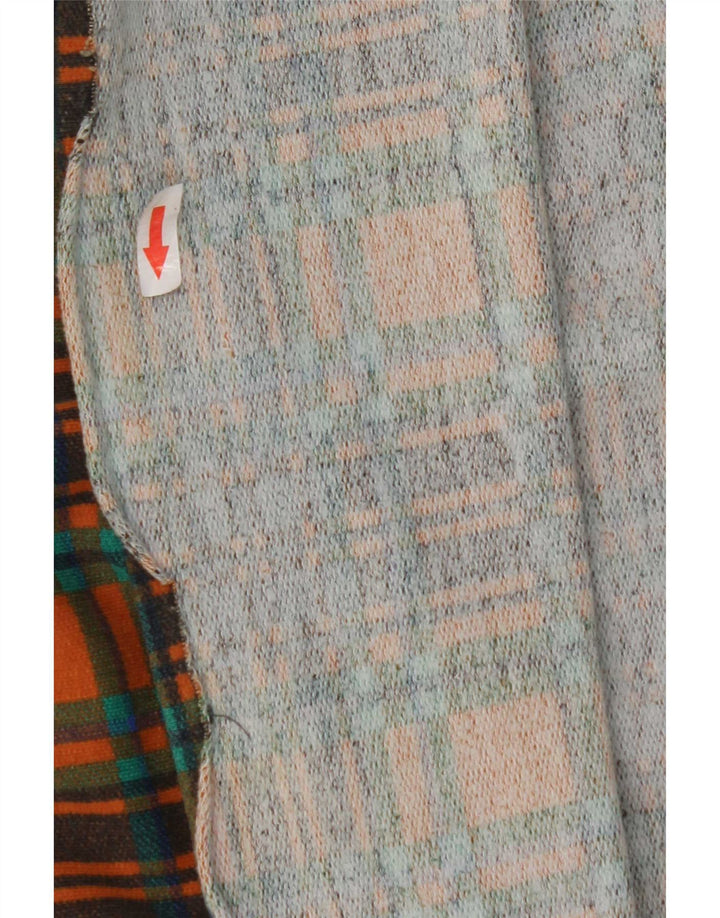 Suéter masculino vintage com gola polo XL laranja xadrez