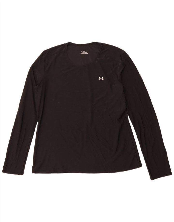 UNDER ARMOUR Top feminino de manga comprida UK 14 grande poliéster preto