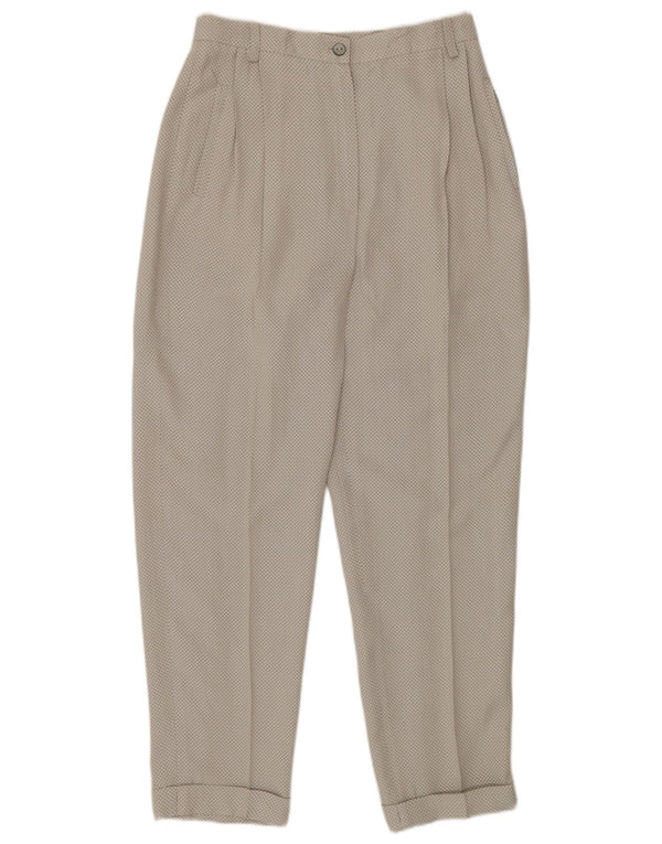 Calça casual feminina vintage cintura alta IT 40 pequena W26 L27 bege