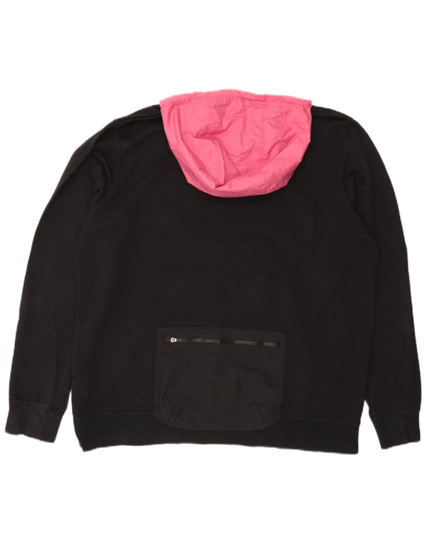 Moletom com capuz Nike masculino com zíper e pescoço XL preto colorblock algodão