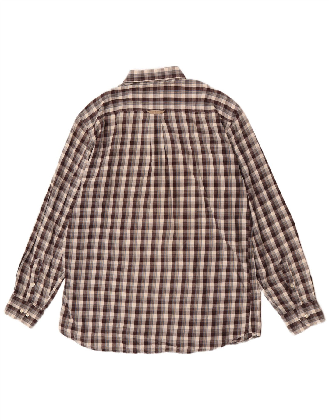 Camisa masculina de flanela Barbour grande algodão xadrez marrom